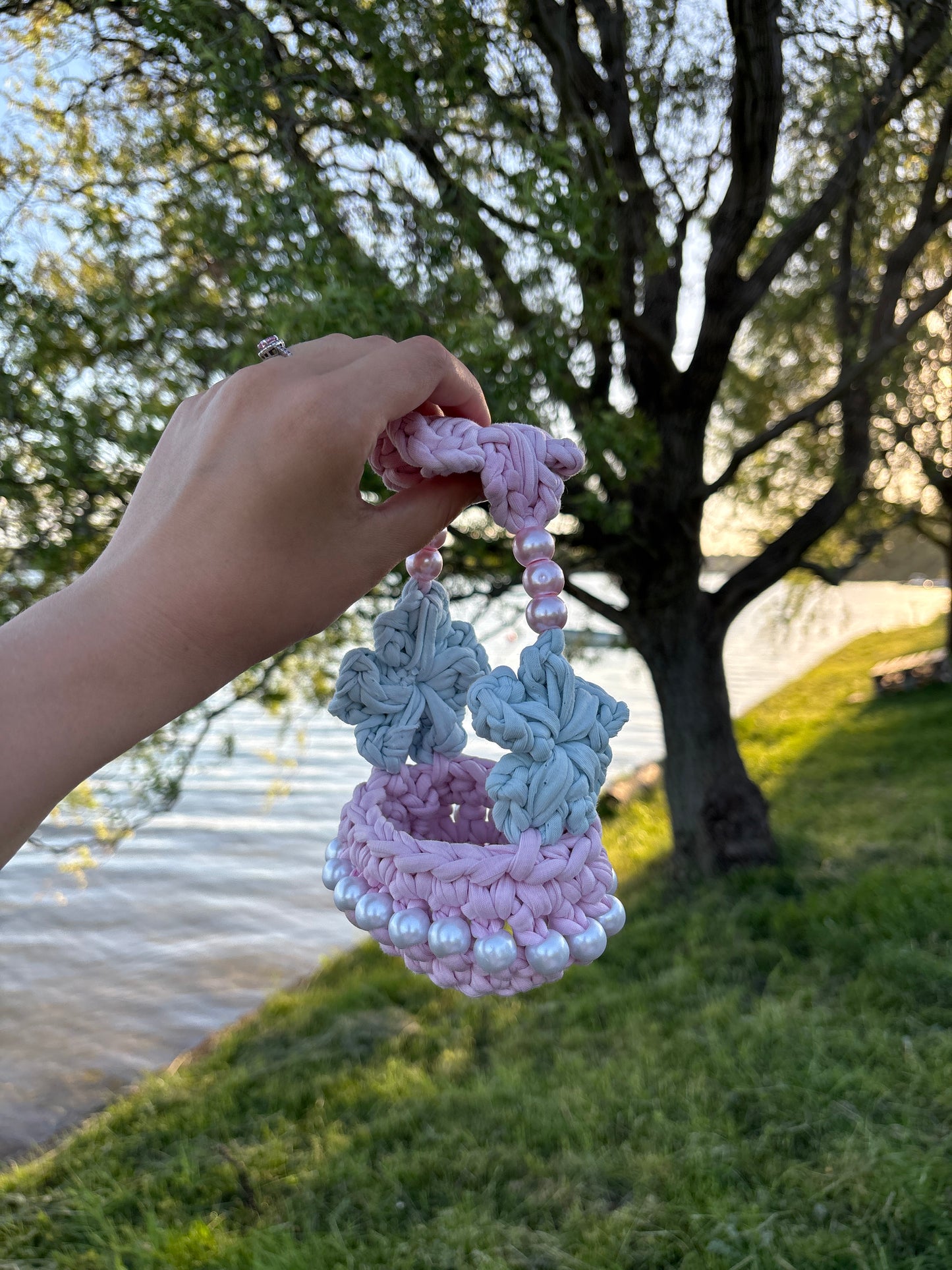Háčkovaná kabelka na kávu ☕️🌸