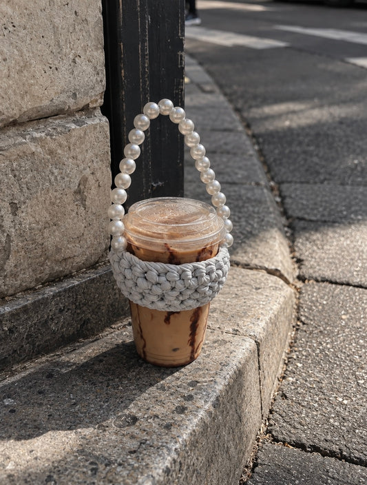 Háčkovaná kabelka na kávu ☕️🌸