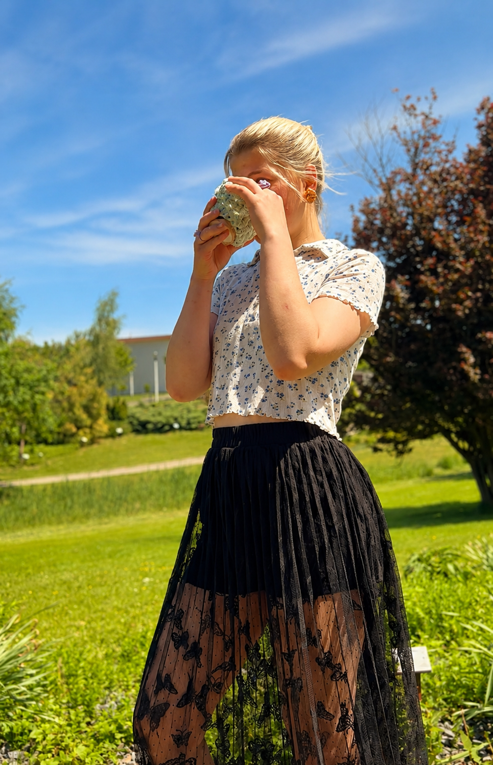 Háčkovaná kabelka na kávu ☕️🌸
